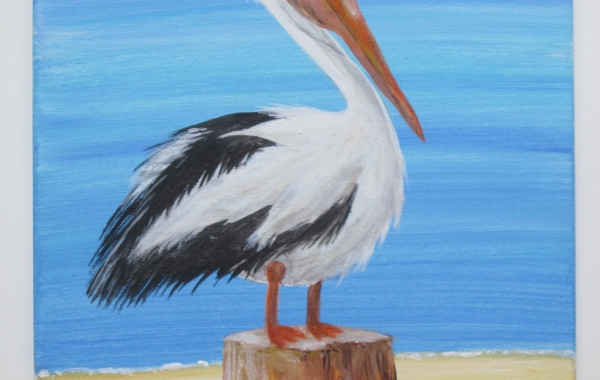 Pelican on Stump